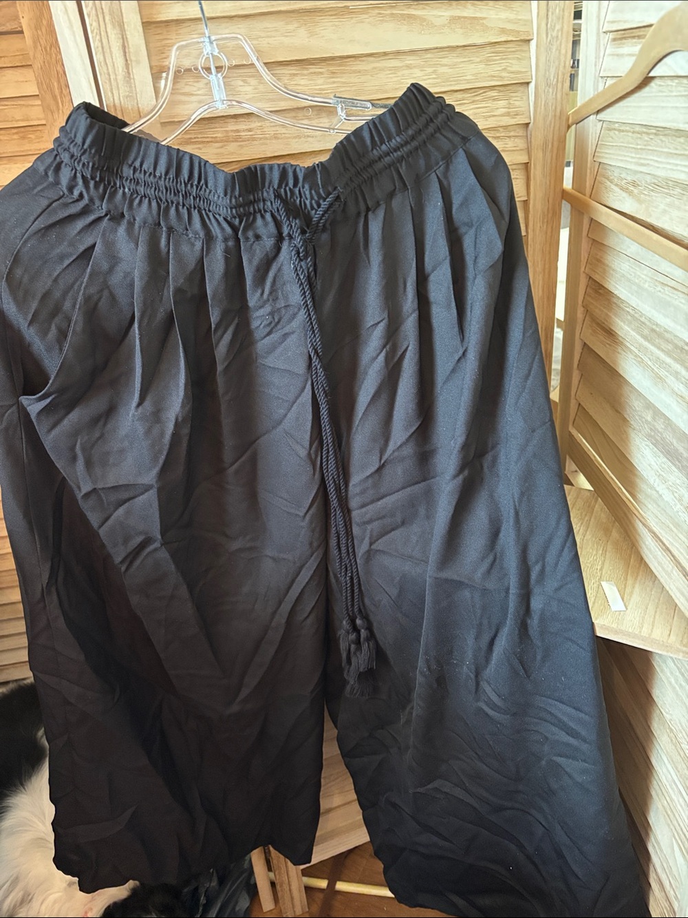 Zara Trafaluc Black Drawstring Flowy Slacks XS NWOT